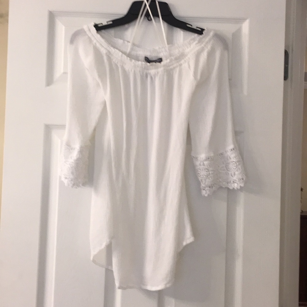 White with lace tunic
